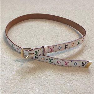 Louis Vuitton white multicolor belt